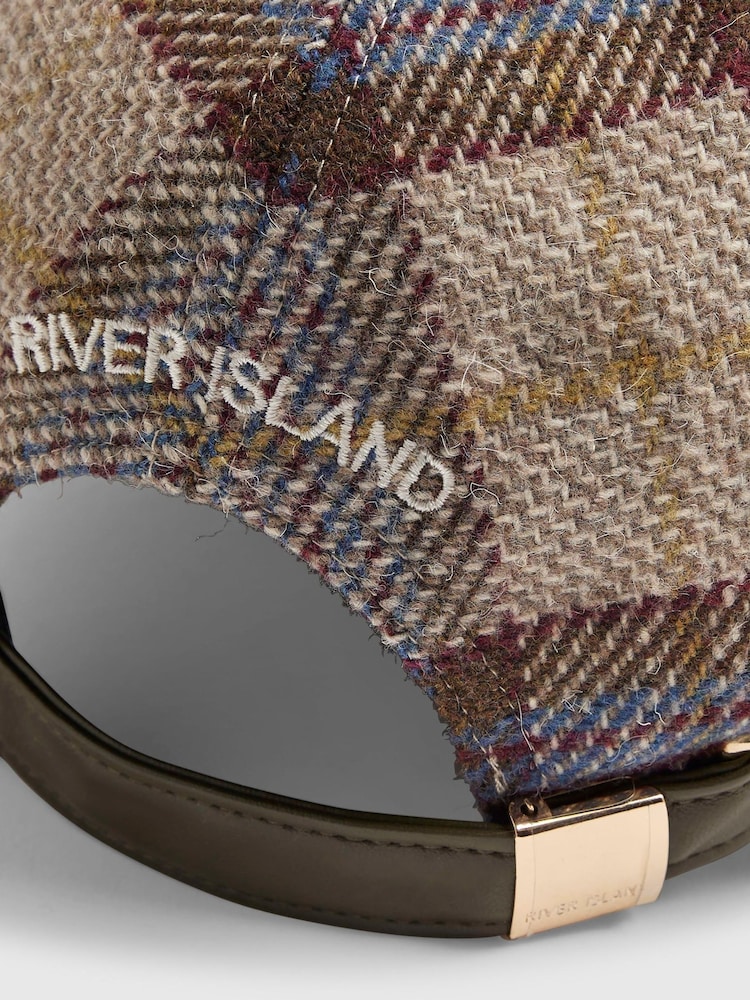 River Island Brown 1998 Check Cap - Image 5 of 5 River Island Brown 1998 Check Cap - Image 5 of 5