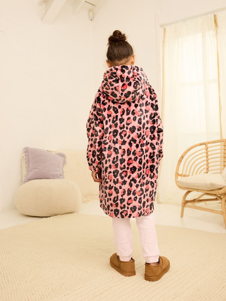 Pink Animal Print Hooded Blanket (3-16yrs) - Image 2 of 6