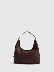 River Island Brown Monogram Jacquard Slouch Bag - Image 3 of 6