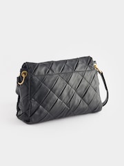Black Leather Weave Orb Shoulder Bag - Image 4 of 7