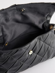 Black Leather Weave Orb Shoulder Bag - Image 7 of 7