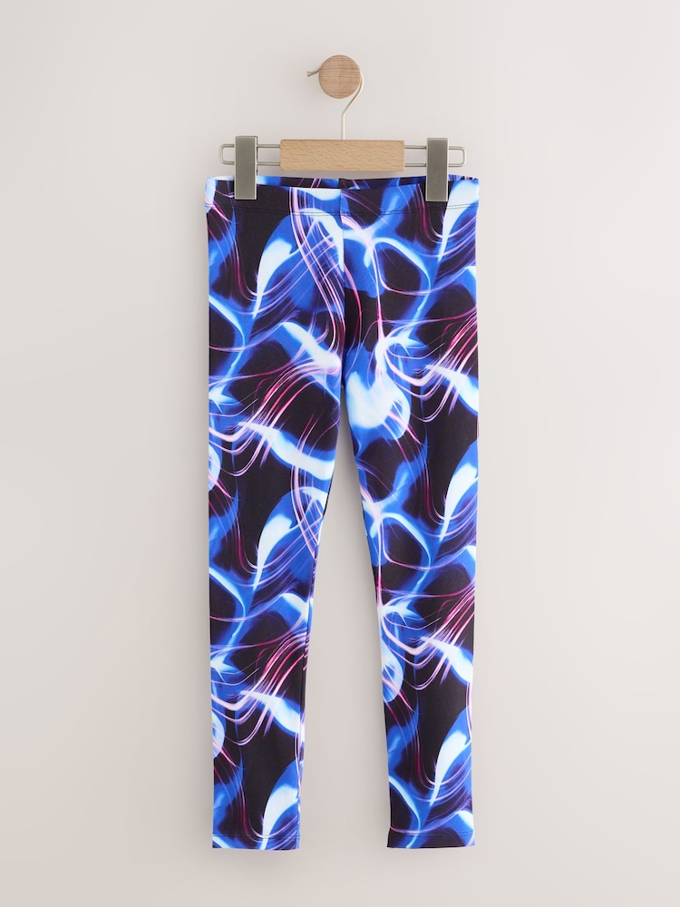 Blue Swirl Long Length Leggings (3-16yrs) - Image 1 of 4