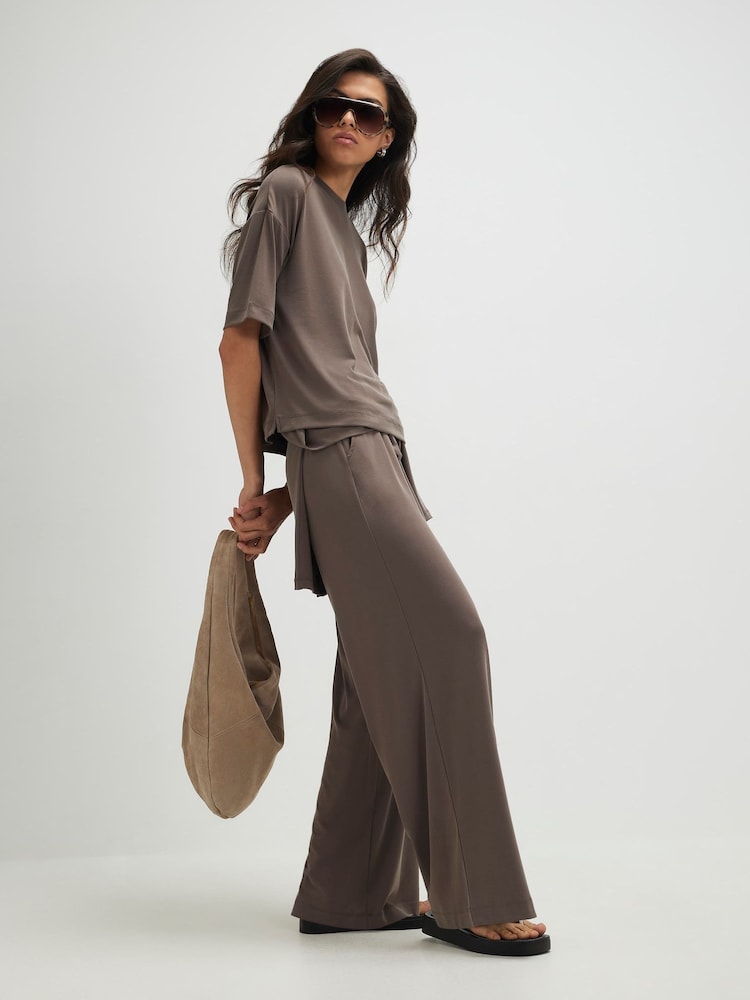 River Island Brown Soft Touch Trousers - Image 2 of 4