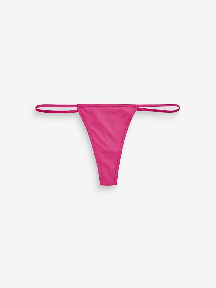 Pink/Purple/Black G-String Microfibre Knickers 5 Pack - Image 2 of 8