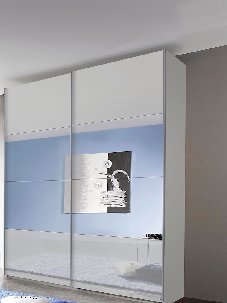Rauch Grey Courtney Glass and Centre 1.8m Sliding Mirror Semi Fitted Wardrobe - Image 1 of 2