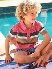 قميص بولو بخطوط على الصدر من FatFace - صورة 1 من 6