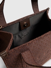 River Island Brown Monogram Jacquard Embroidered Tote Bag - Image 5 of 5