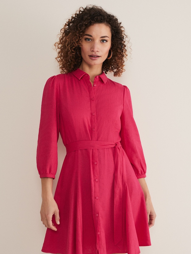 Phase Eight Pink Lucie Shirt Dress - Image 1 of 6