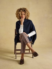 Navy High Neck Knitted Cape - Image 6 of 9