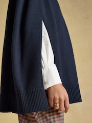 Navy High Neck Knitted Cape - Image 8 of 9