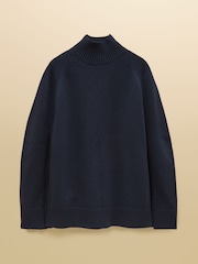Navy High Neck Knitted Cape - Image 9 of 9