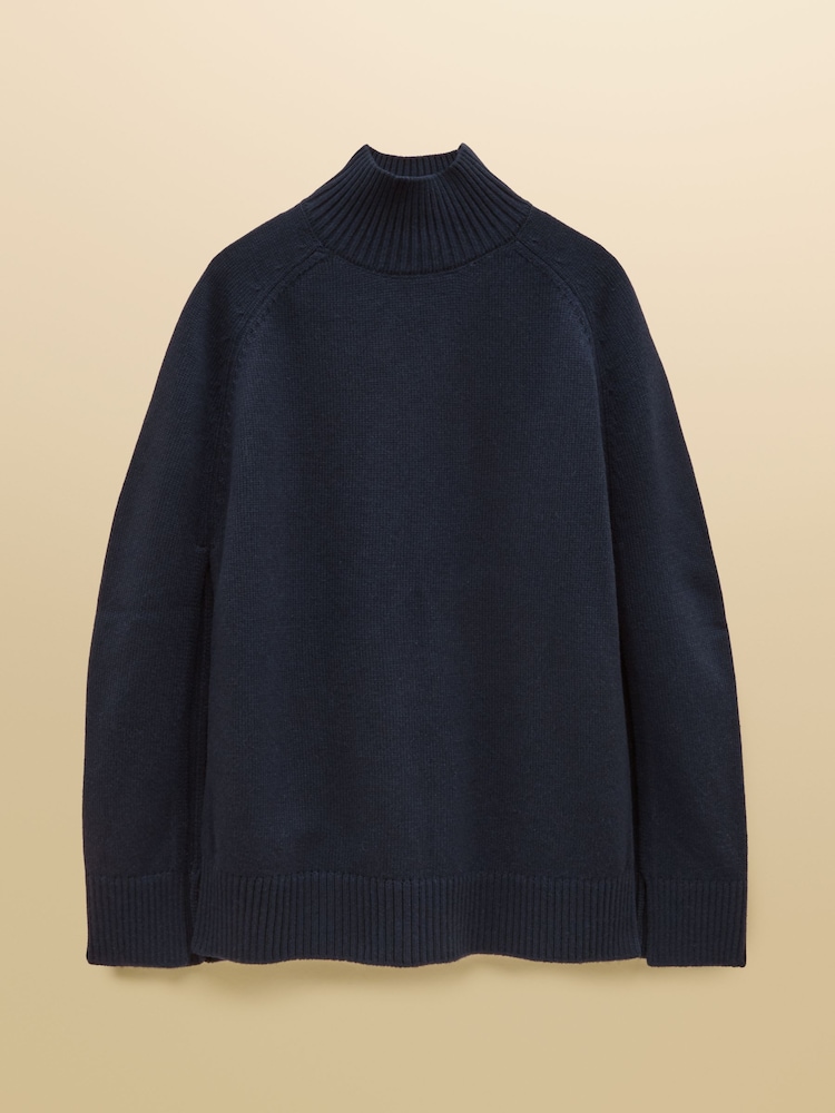 Navy High Neck Knitted Cape - Image 9 of 9