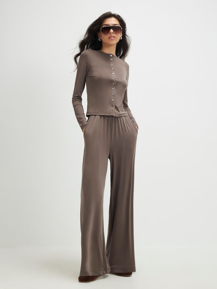 River Island Brown Long Sleeve Soft Touch Top - Image 1 of 4