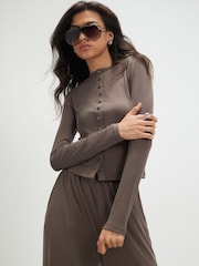 River Island Brown Long Sleeve Soft Touch Top - Image 2 of 4