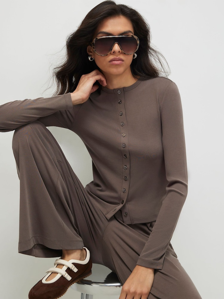 River Island Brown Long Sleeve Soft Touch Top - Image 4 of 4