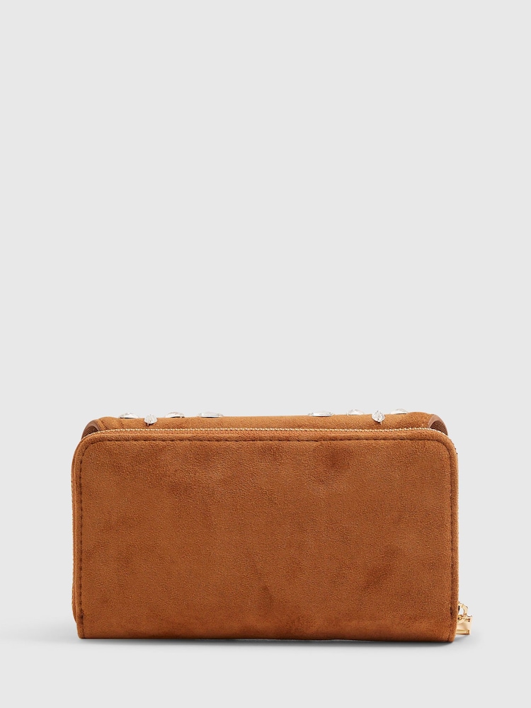 River Island Brown Diamante Tab Front Bag - Image 2 of 3