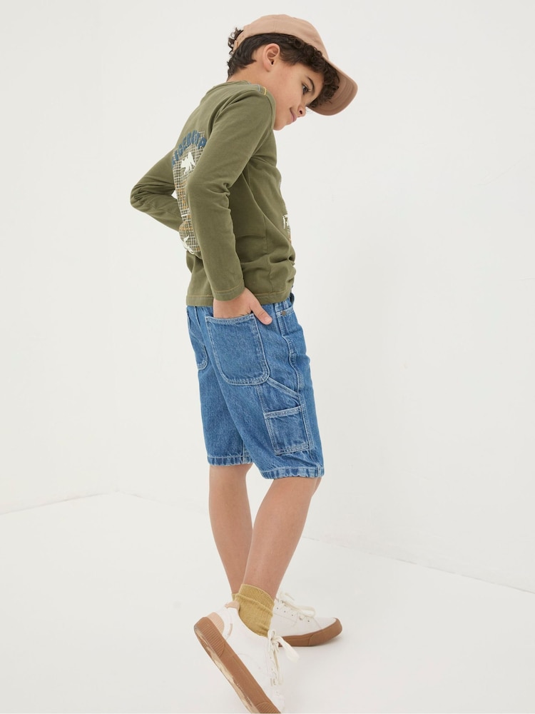 FatFace Blue Carpenter Denim Shorts - Image 2 of 6