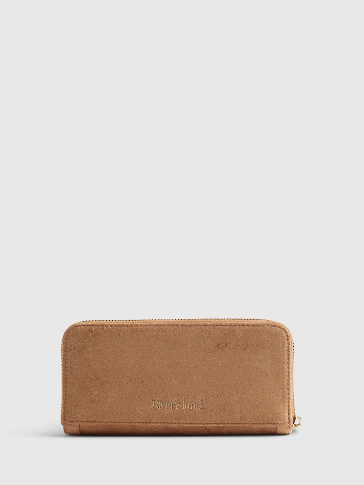 River Island Brown 3D Floral Suedette Purse - Image 2 of 5 River Island Brown 3D Floral Suedette Purse - Image 2 of 5