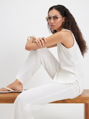 River Island Cream Cut And Sew V-Neck Tunic - Image 2 of 4