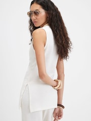 River Island Cream Cut And Sew V-Neck Tunic - Image 3 of 4
