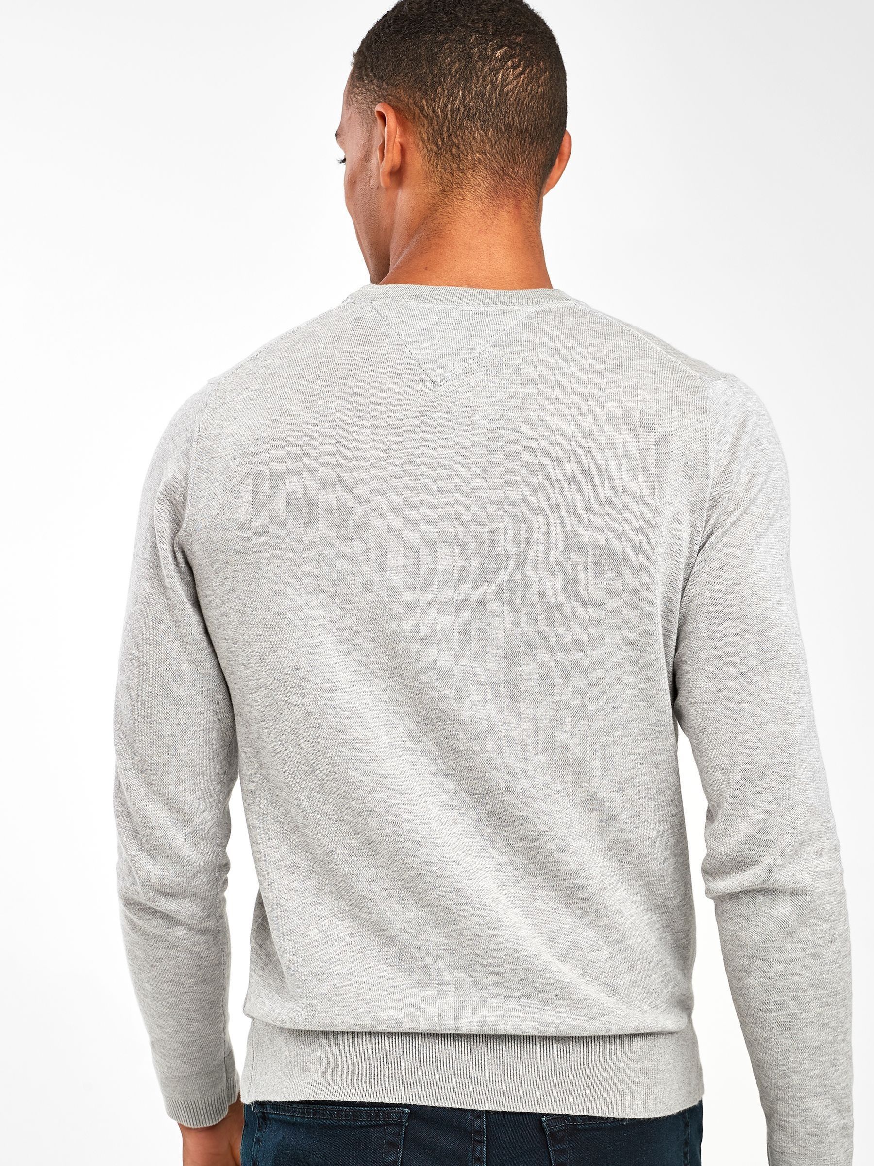 Buy Tommy Hilfiger Grey Core Cotton Silk Crew Neck Sweater from Next Luxembourg
