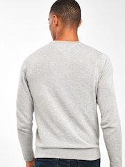 Grau - Tommy Hilfiger Core Pullover mit Rundhalsausschnitt aus Baumwolle und Seide - Bild 3 von 5