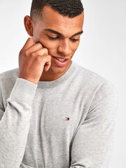 Grau - Tommy Hilfiger Core Pullover mit Rundhalsausschnitt aus Baumwolle und Seide - Bild 4 von 5