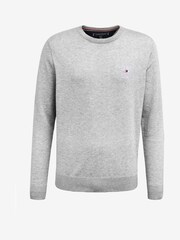 Grau - Tommy Hilfiger Core Pullover mit Rundhalsausschnitt aus Baumwolle und Seide - Bild 5 von 5