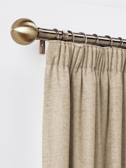 Antique Brass Ball Finial Extendable Curtain 35mm Pole Kit - Image 4 of 5