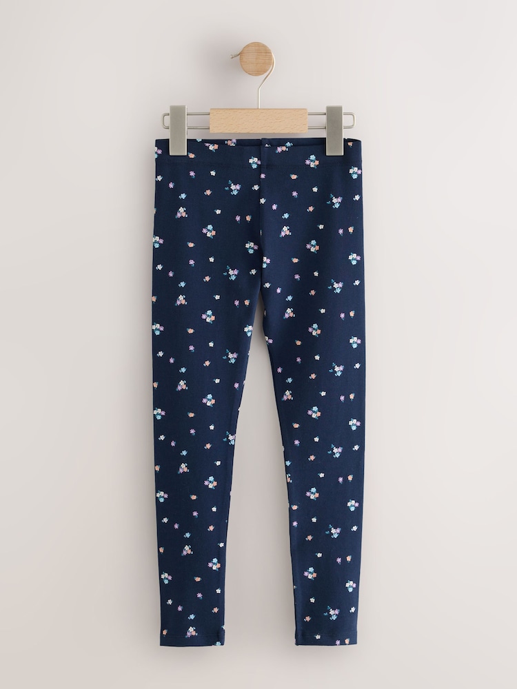 Navy Ditsy Floral Long Length Leggings (3-16yrs) - Image 1 of 4