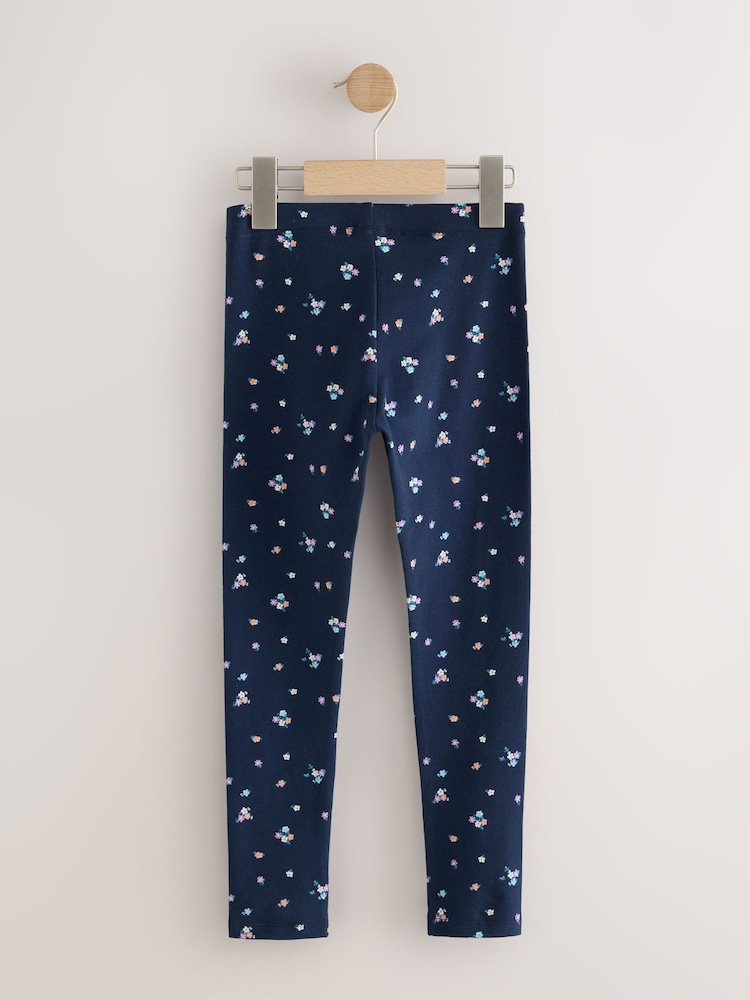 Navy Ditsy Floral Long Length Leggings (3-16yrs) - Image 2 of 4