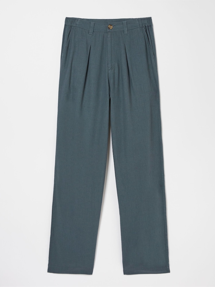 FatFace Pendeen Blue Linen Blend Trousers - Image 5 of 5