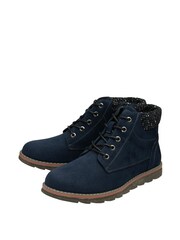 Lotus Navy Blue Lace-Up Ankle Boots - Image 2 of 4