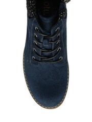 Lotus Navy Blue Lace-Up Ankle Boots - Image 4 of 4