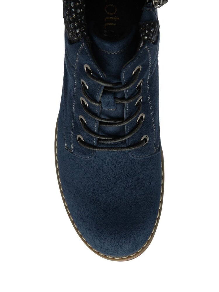 Lotus Navy Blue Lace-Up Ankle Boots - Image 4 of 4
