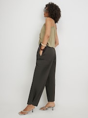 River Island Green Pleated Front Trousers - Image 2 of 4