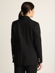 Black Ponte Fitted Double Breasted Blazer - Image 3 of 6