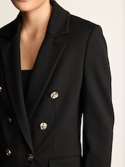 Black Ponte Fitted Double Breasted Blazer - Image 4 of 6