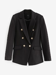 Black Ponte Fitted Double Breasted Blazer - Image 5 of 6