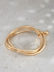 Mint Velvet Gold Tone Triple Bangle - Image 1 of 2
