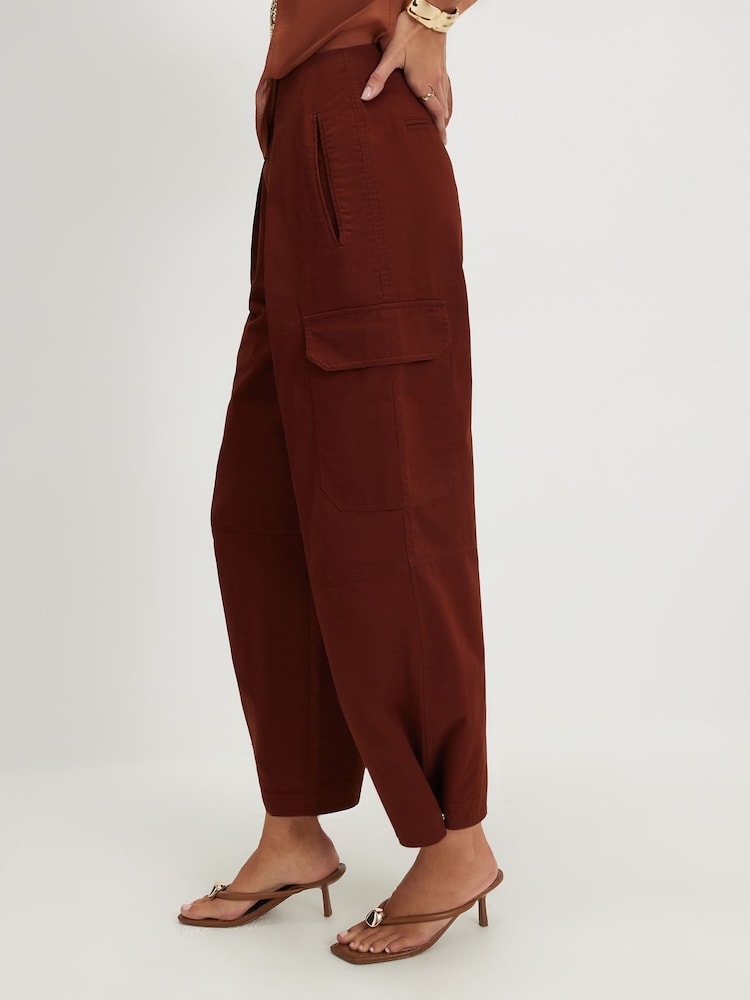 River Island Red Pleated Front Trousers - Image 2 of 4 River Island Red Pleated Front Trousers - Image 2 of 4