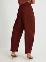 River Island Red Pleated Front Trousers - Image 3 of 4