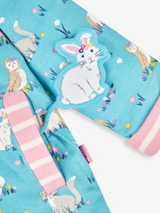 JoJo Maman Bébé Pink Animal Friends Appliqué Reversible Hoodie With Pet In Pocket - Image 6 of 7