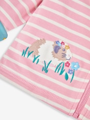 JoJo Maman Bébé Pink Animal Friends Appliqué Reversible Hoodie With Pet In Pocket - Image 7 of 7