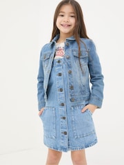 FatFace Light Blue Plain Denim Jacket - Image 1 of 6