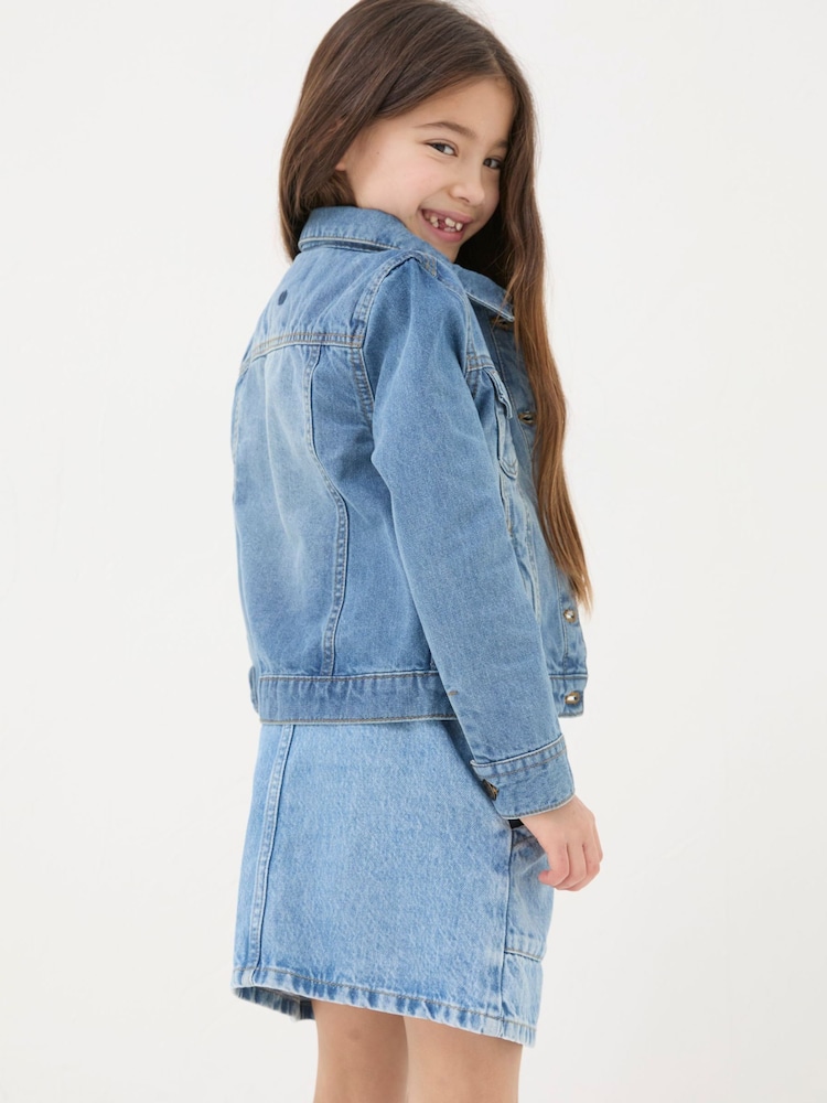 FatFace Light Blue Plain Denim Jacket - Image 2 of 6