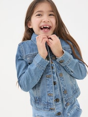 FatFace Light Blue Plain Denim Jacket - Image 3 of 6