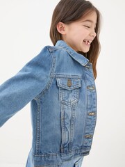 FatFace Light Blue Plain Denim Jacket - Image 4 of 6