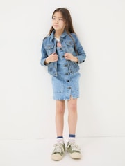 FatFace Light Blue Plain Denim Jacket - Image 5 of 6