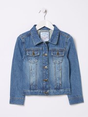 FatFace Light Blue Plain Denim Jacket - Image 6 of 6
